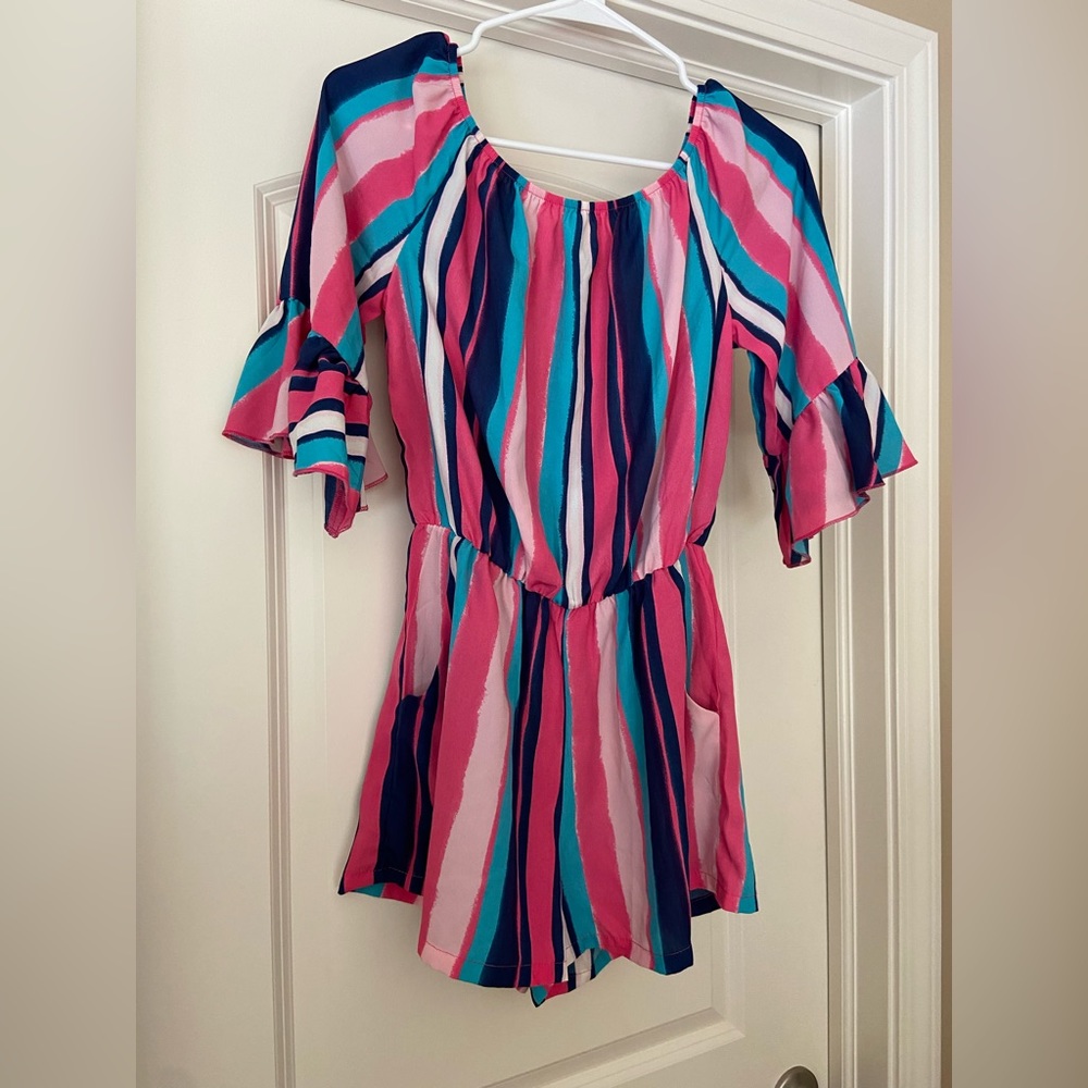 Multi-colored pink romper